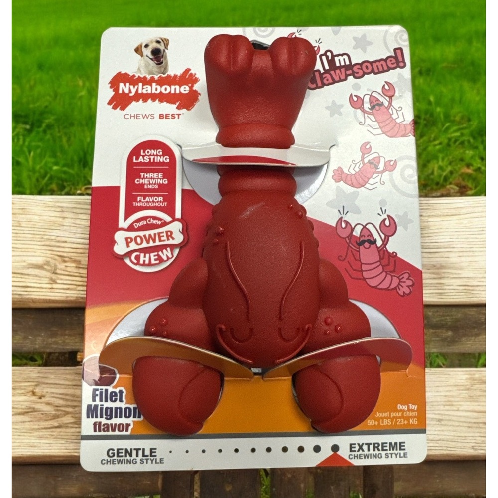 Power Chew Lobster Dog Toy Filet Mignon 1 Count (XL - 50+ Lbs) By Nylabone